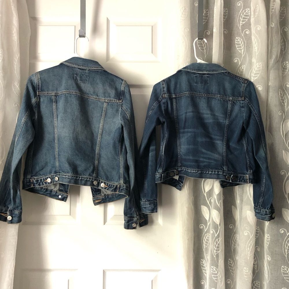 2 pcs Banana Republic Denim Trucker and cropped jackets button up women size XS - Picture 12 of 16